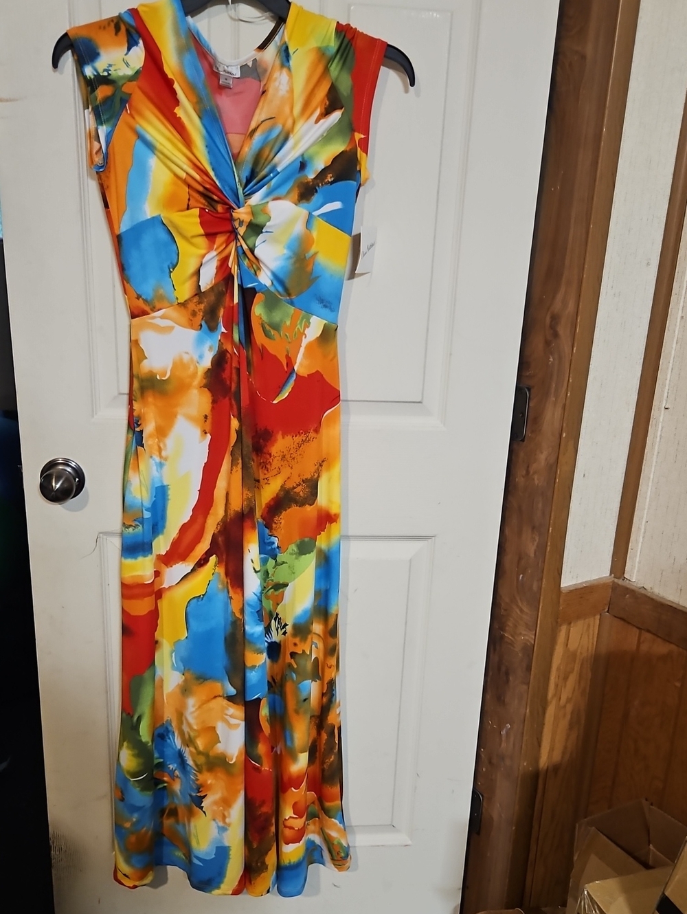 OLIVIA MATTHEWS ABSTRACT SUMMER MAXI DRESS: NEW WITH TAGS: SIZE M